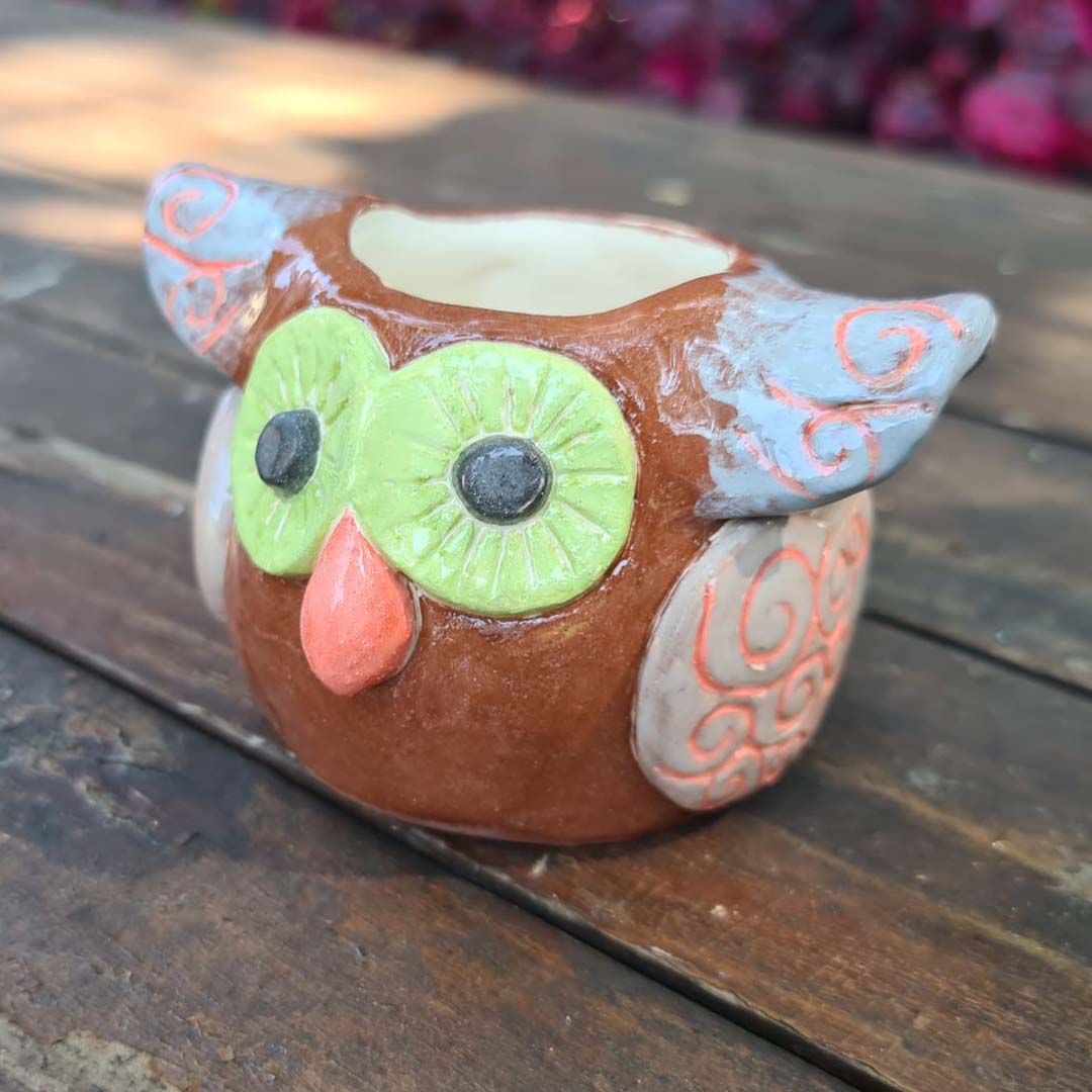 Ceramic Owl Candle Holder